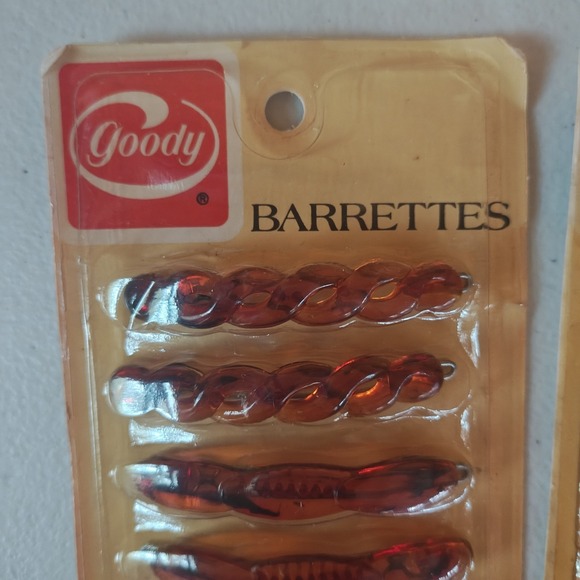 Lot of 2 NEW! Vintage 1975 Goody Hair Barrettes Pack of 8 Mock Tortoise #6926 - Picture 2 of 6